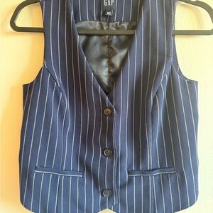 GAP Women's Blue Pinstripe Vest